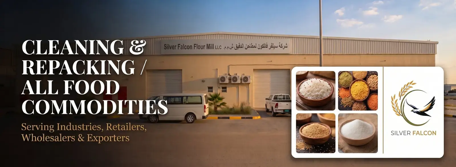 Cleaning and repacking of food commodities at the Silver Falcon facility