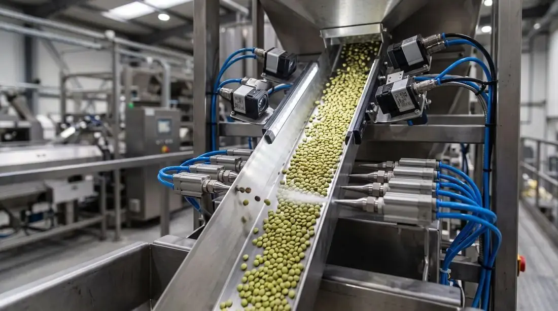 Optical sorting machine performing High Premium Selection grading on pulses