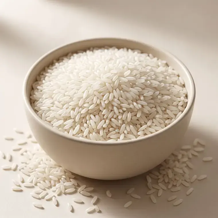 Long-grain white rice cleaned and graded at the Silver Falcon mill