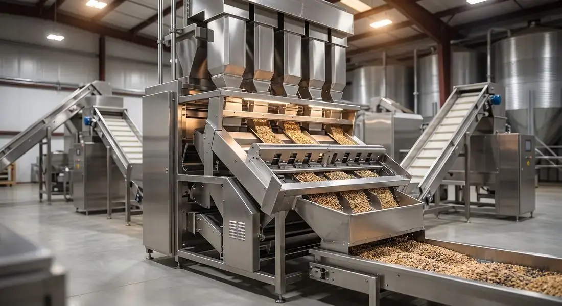 Multi-stage sorting and cleaning machinery
