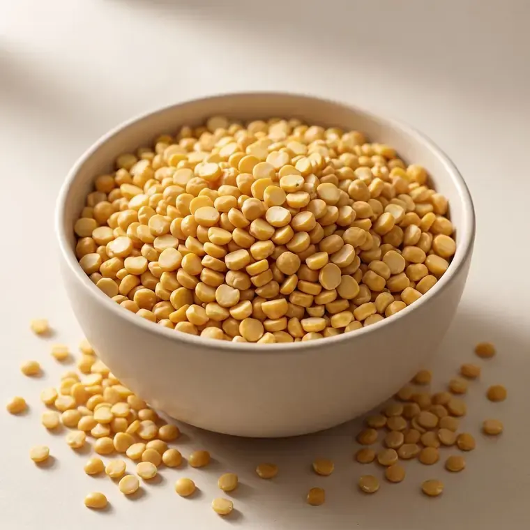 Split chana dal with a polished golden finish